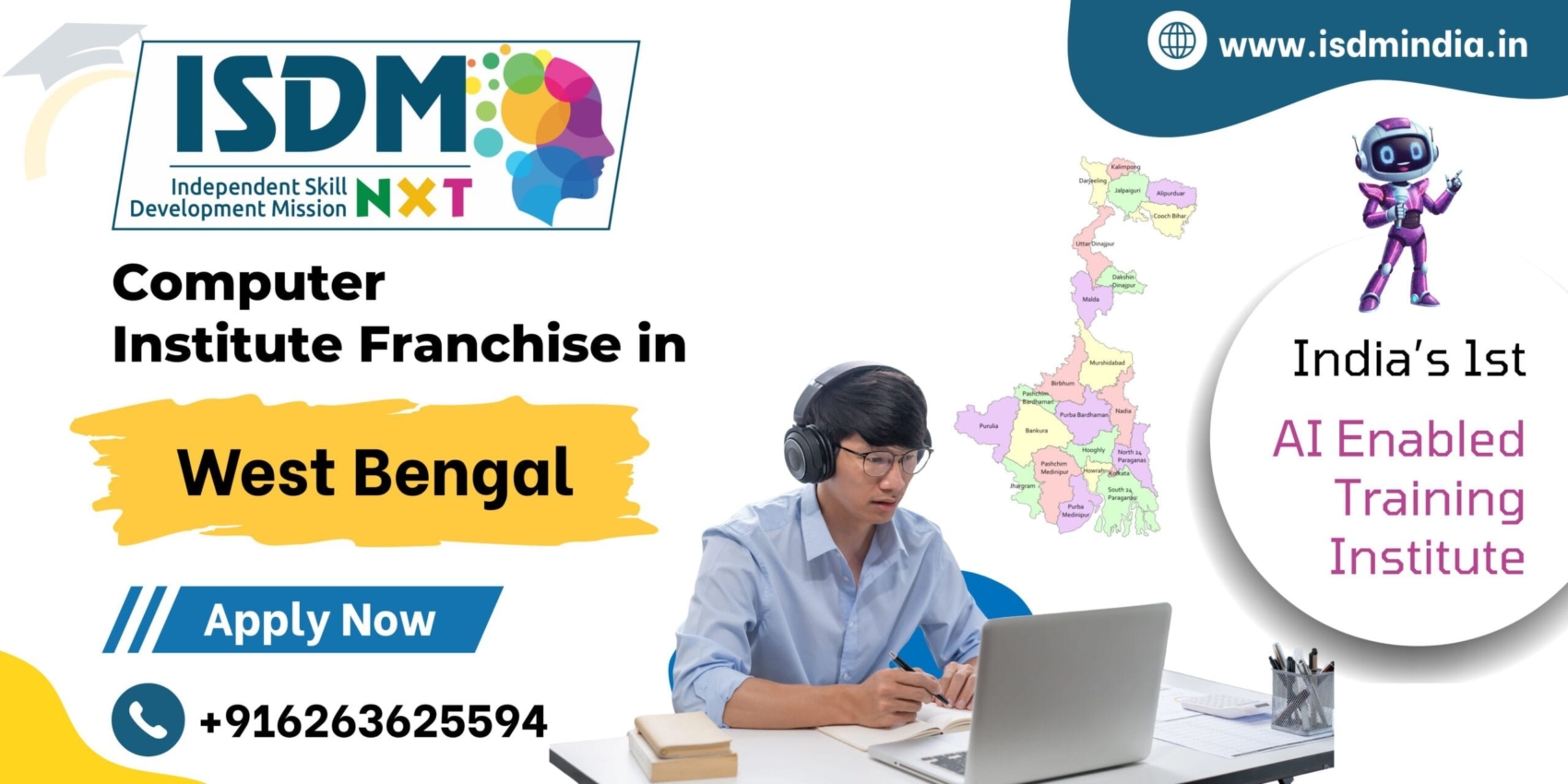 Computer institute franchise in West Bengal by ISDM NxT , AI enabled computer training institute franchise in West Bengal , Students learning computer courses in ISDM NxT institute West Bengal