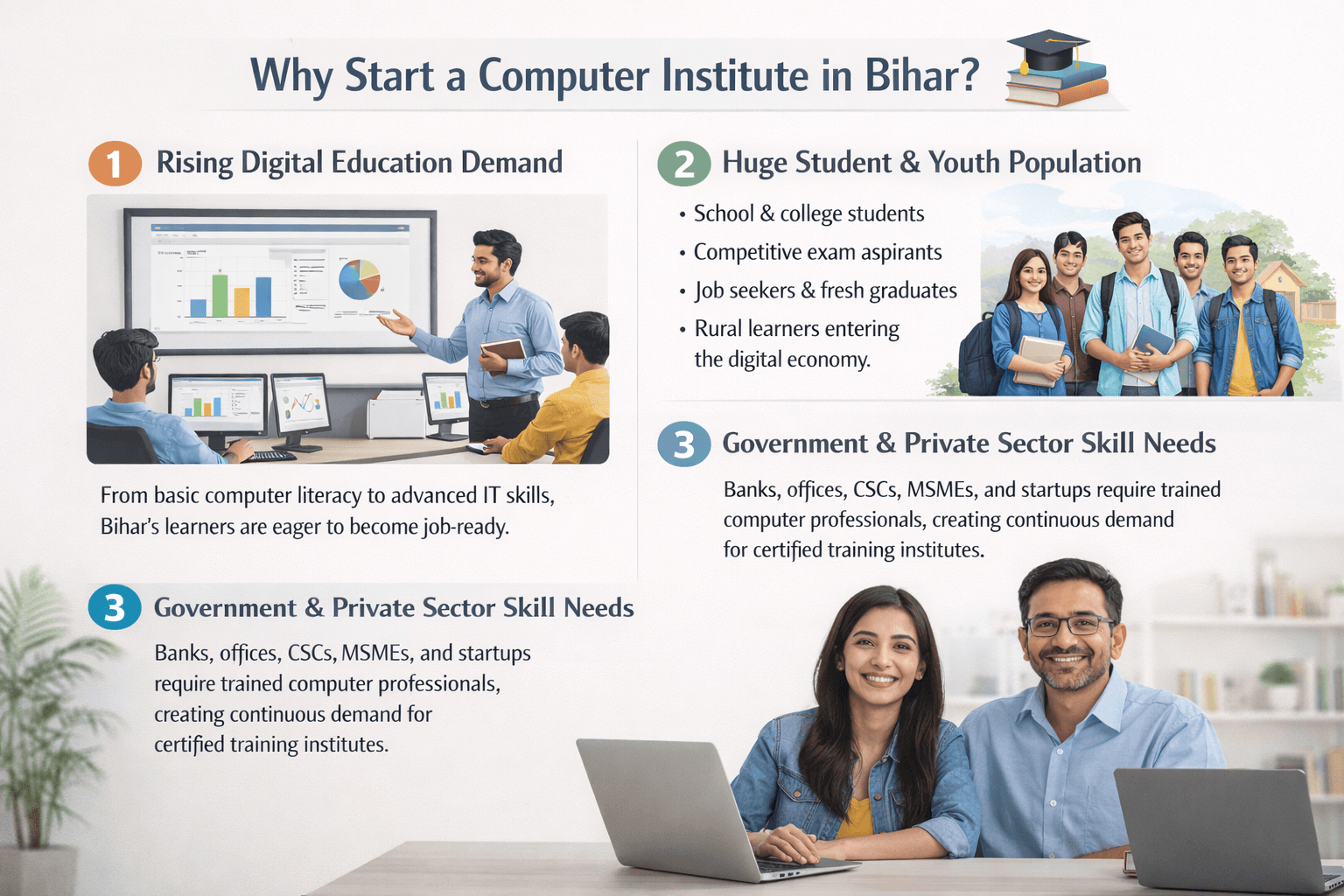 why start computer institute in Bihar, demand for computer training in Bihar, computer education opportunities in Bihar, career focused computer courses in Bihar
