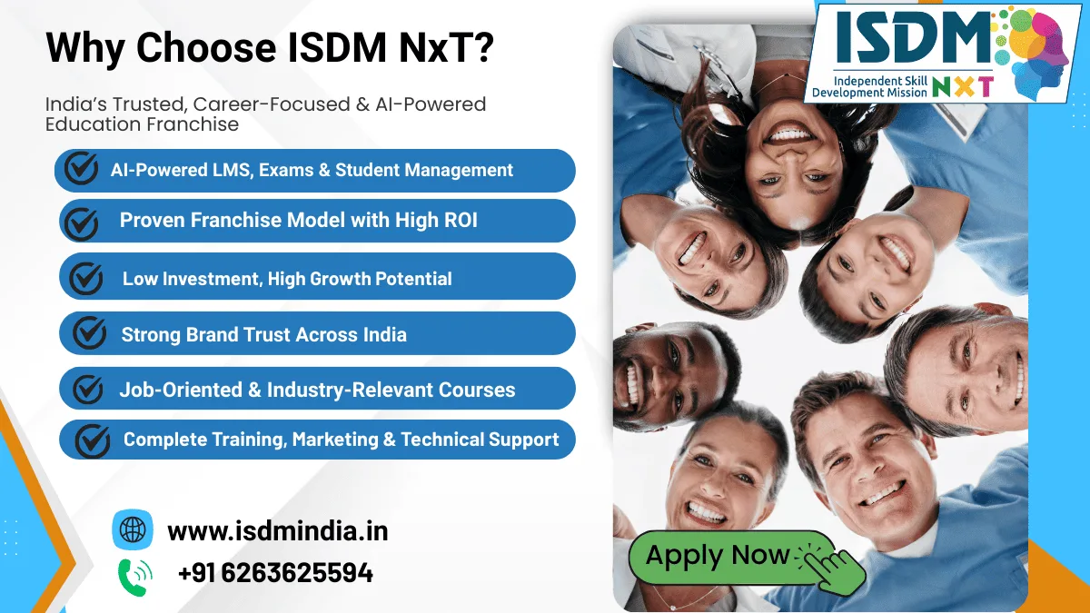 why choose isdm nxt computer institute franchise, trusted edtech franchise partner india, computer training institute support system