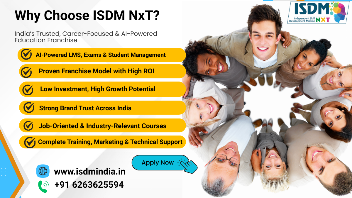 Why choose ISDM NxT for computer center franchise in Uttar Pradesh, ISDM NxT AI powered computer institute franchise support system, ISDM NxT education franchise benefits and setup assistance, ISDM NxT computer institute franchise marketing and academic support, ISDM NxT low investment computer training center franchise opportunity, ISDM NxT structured computer education franchise model in UP