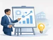 Professional presentation explaining operational systems and business setup planning